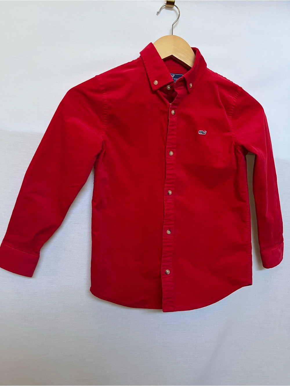 Vineyard Vines Boys Red Corduroy Button-Down Shirt